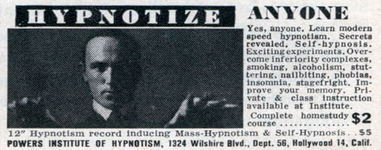 Hypnotize Anyone Hypnosis Vintage Ad