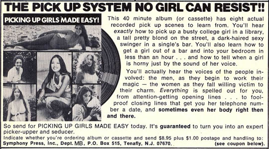 Hypnosis Vintage Ad Pick Up Girls System No Girl Can Resist